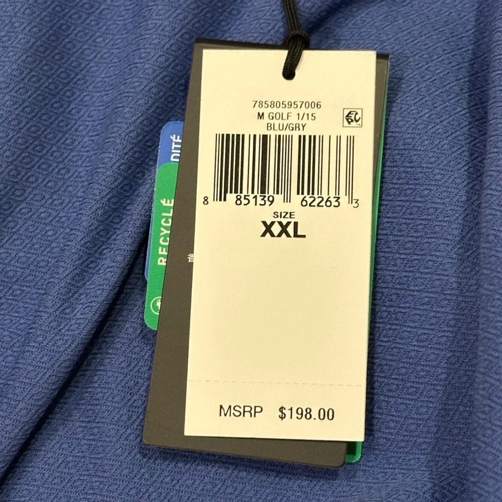 RLX Ralph Lauren Men's XXL 2XL Blue Gray Half Zip Hoodie Wicking Golf Jacket NEW - Picture 10 of 11